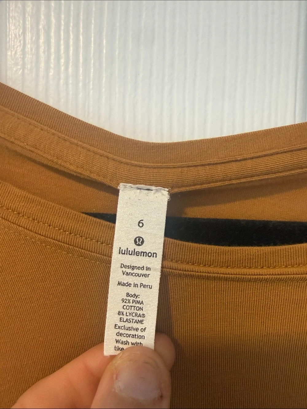 lululemon athletica women’s Short-Sleeve Crew in Mustard Brown